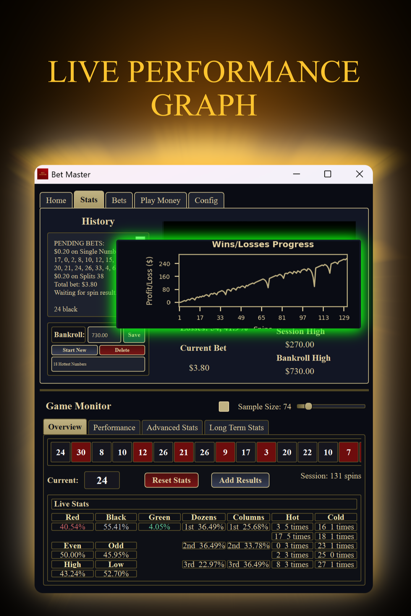 Performance Graph - Track your wins and losses