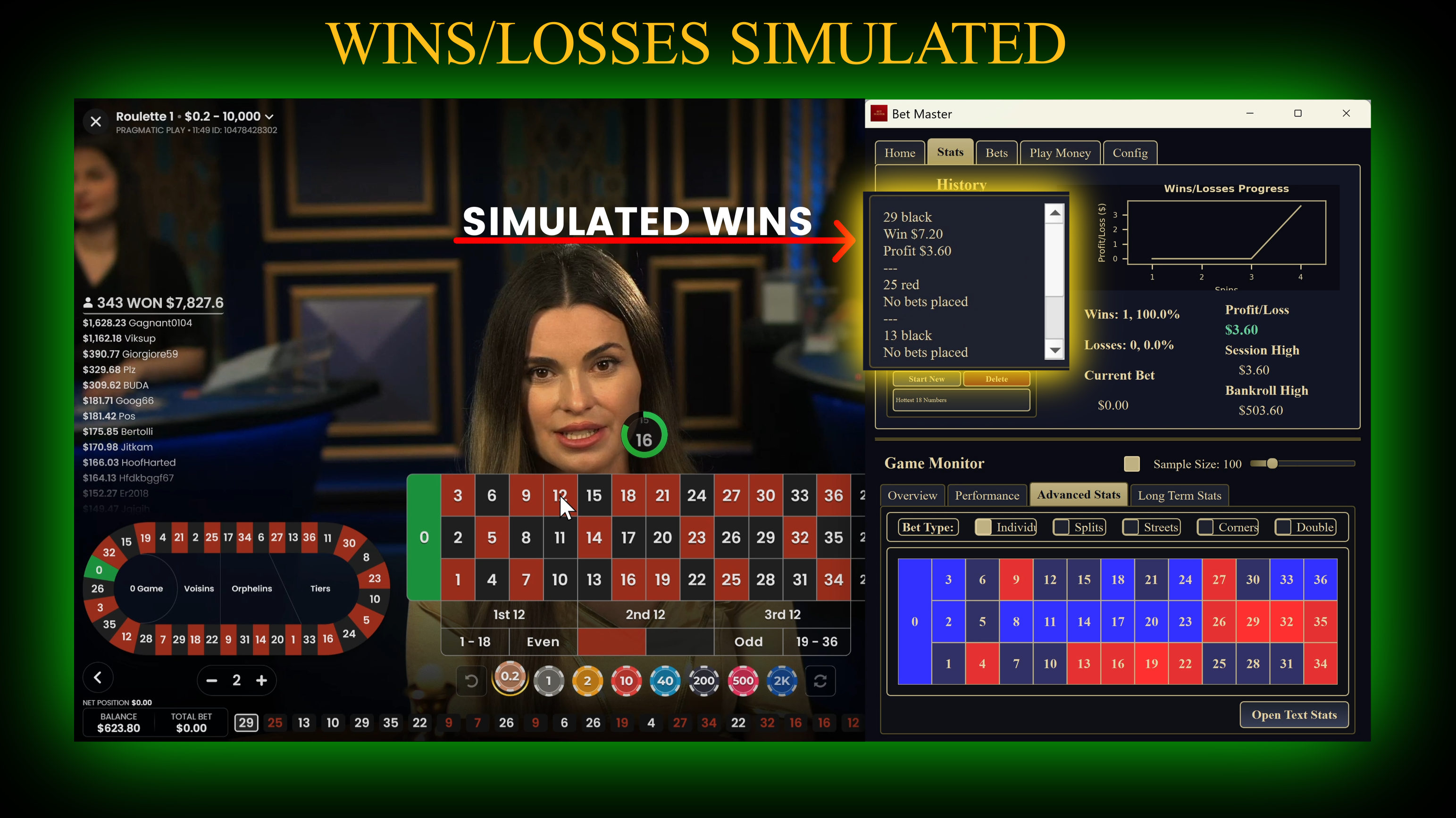 Wins/Losses Simulated